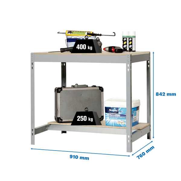 Banco trabajo 842x910x760 SIMONWORK BT0 900x750 GRIS/MADERA marca SIMONRACK