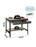 Banco trabajo 842x1510x760 SIMONWORK BT0 BOX 1500 ANTRACITA/MADERA marca SIMONRACK