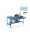 Banco trabajo 842x910x610 SIMONWORK BT0 BOX 900 AZUL/MADERA marca SIMONRACK