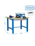 Banco trabajo 865x1200x750 SIMONWORK BT6 MDF 1BOX 1200x750 AZUL/MADERA marca SIMONRACK