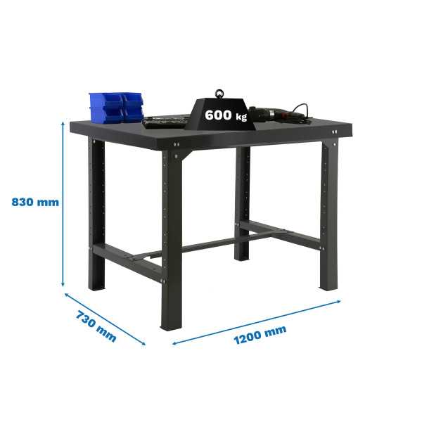 Banco trabajo 830x1200x730 SIMONWORK BT6 METAL 1200 ANTRACITA marca SIMONRACK
