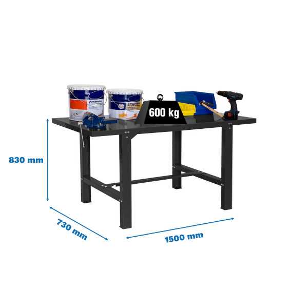 Banco trabajo 830x1500x730 SIMONWORK BT6 METAL 1500 ANTRACITA marca SIMONRACK