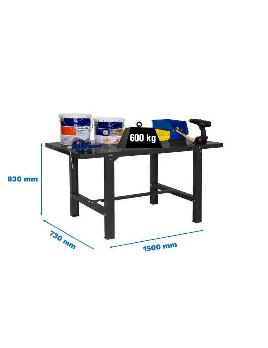Banco trabajo 830x1500x730 SIMONWORK BT6 METAL 1500 ANTRACITA marca SIMONRACK