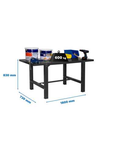 Banco trabajo 830x1800x730 SIMONWORK BT6 METAL 1800 ANTRACITA marca SIMONRACK