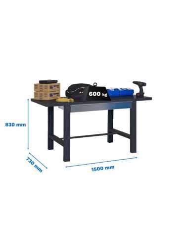 Banco trabajo 830x1500x730 SIMONWORK BT6 METAL 1BOX 1500x735 ANTRACITA marca SIMONRACK