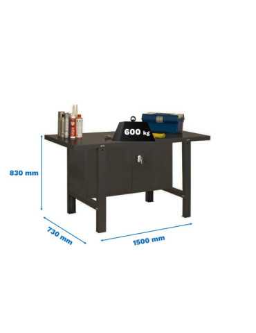 Banco trabajo 830x1500x730 SIMONWORK BT6 METAL CABINET 1500 ANTRACITA marca SIMONRACK