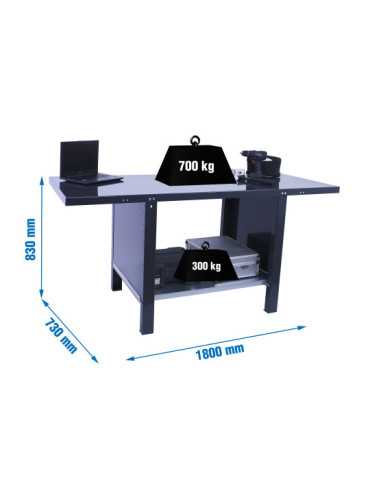 Banco trabajo 830x1800x730 SIMONWORK BT6 PRO METAL 1800 ANTRACITA marca SIMONRACK