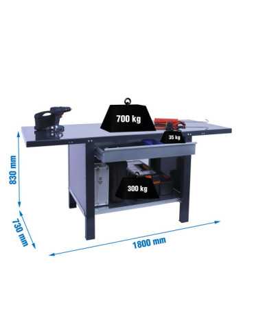 Banco trabajo 830x1800x730 SIMONWORK BT6 PRO METAL 1BOX 1800 ANTRACITA marca SIMONRACK