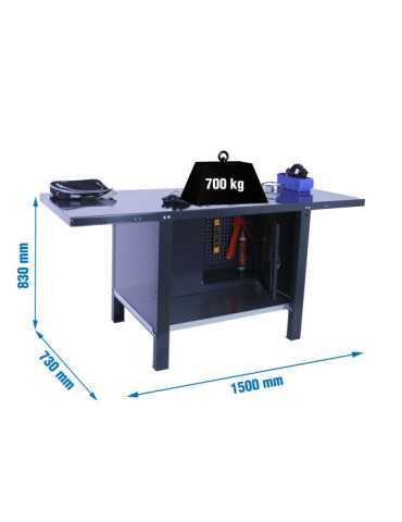 Banco trabajo 830x1500x730 SIMONWORK BT6 PRO METAL CABINET 1500 ANTRACITA marca SIMONRACK