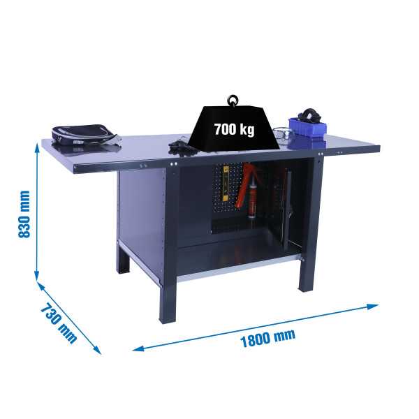 Banco trabajo 830x1800x730 SIMONWORK BT6 PRO METAL CABINET 1800 ANTRACITA marca SIMONRACK