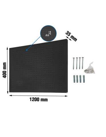 Panel perforado 400x1200x35 PANELCLICK 1200x400 ANTRACITA + 8 HOOK marca SIMONRACK