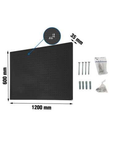 Panel perforado 600x1200x35 PANELCLICK 1200x600 ANTRACITA + 14 HOOK + 3 ACCE marca SIMONRACK