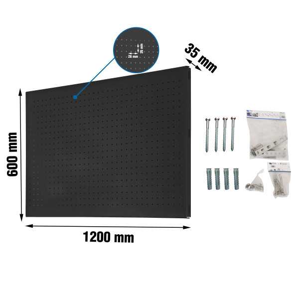 Panel perforado 600x1200x35 PANELCLICK 1200x600 ANTRACITA + 22 HOOK + 8 ACCE marca SIMONRACK