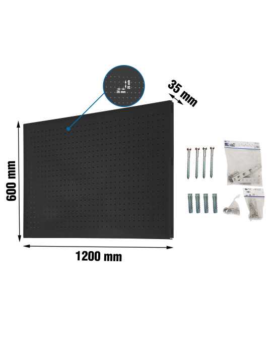 Panel perforado 600x1200x35 PANELCLICK 1200x600 ANTRACITA + 22 HOOK + 8 ACCE marca SIMONRACK