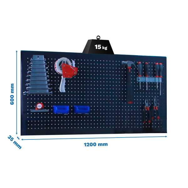 Panel perforado 600x1200x35 PANELCLICK 1200x600 ANTRACITA + 8 HOOK marca SIMONRACK