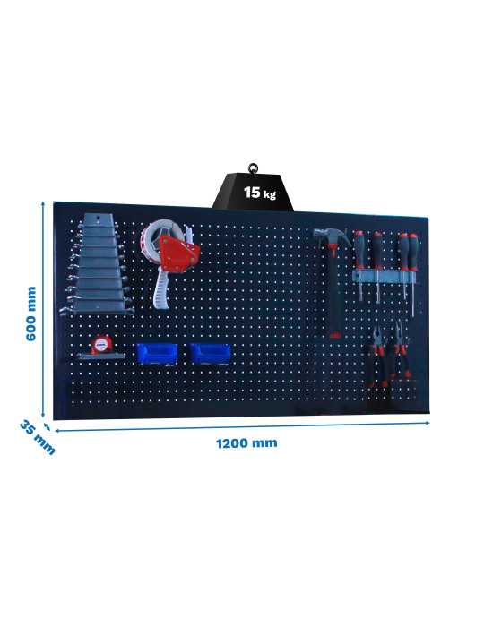 Panel perforado 600x1200x35 PANELCLICK 1200x600 ANTRACITA + 8 HOOK marca SIMONRACK