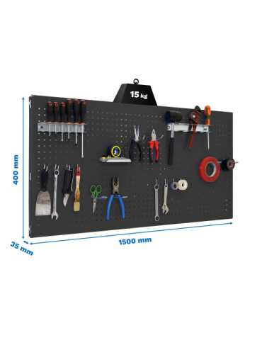 Panel perforado 400x1500x35 PANELCLICK 1500x400 ANTRACITA + 14 HOOK + 3 ACCE marca SIMONRACK