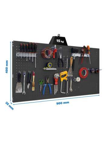 Panel perforado 400x900x35 PANELCLICK 900x400 ANTRACITA + 22 HOOK + 3 ACCE marca SIMONRACK