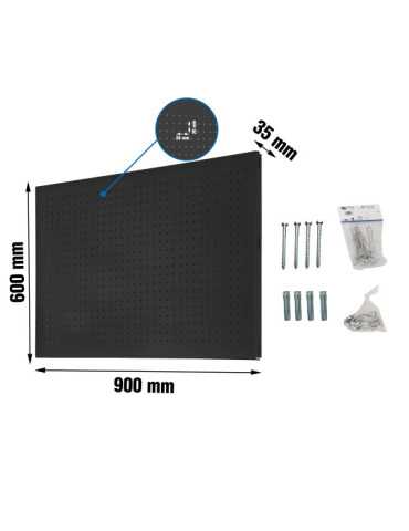 Panel perforado 600x900x35 PANELCLICK 900x600 ANTRACITA + 14 HOOK + 3 ACCE marca SIMONRACK