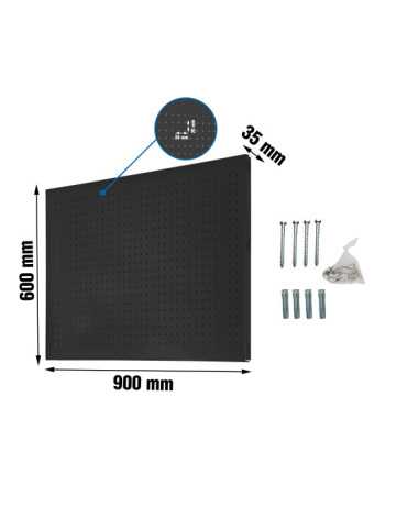Panel perforado 600x900x35 PANELCLICK 900x600 ANTRACITA + 8 HOOK marca SIMONRACK