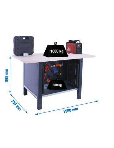 Banco trabajo 865x1500x750 SIMONWORK BT6 PRO LAMINATE CABINET 1500 ANTRACITA marca SIMONRACK