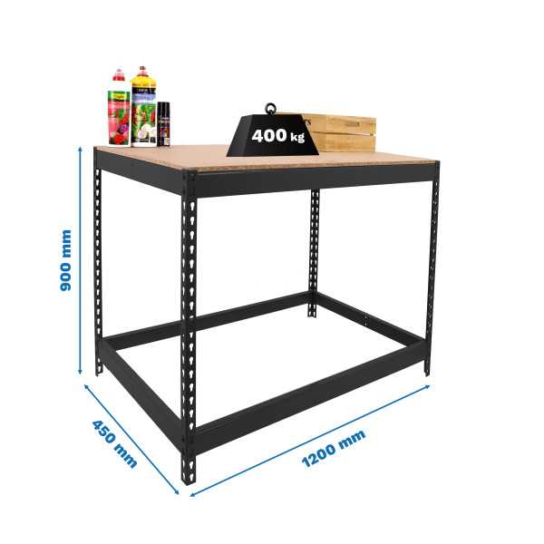 Banco trabajo 900x1200x450 SIMONWORK BASIC 1 901245-1 ANTRACITA/MADERA marca SIMONRACK