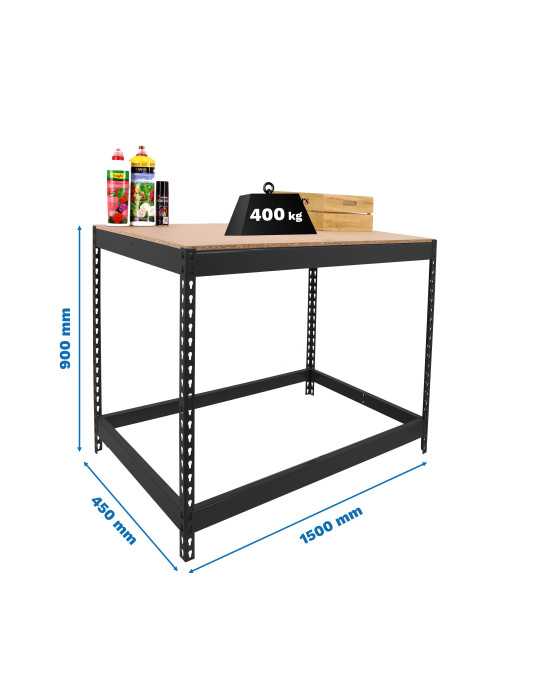 Banco trabajo 900x1500x450 SIMONWORK BASIC 1 901545-1 ANTRACITA/MADERA marca SIMONRACK