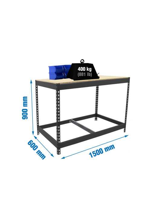 Banco trabajo 900x1500x600 SIMONWORK BASIC 1 901560-1 ANTRACITA/MADERA marca SIMONRACK