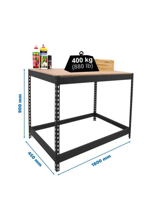 Banco trabajo 900x1800x450 SIMONWORK BASIC 1 901845-1 ANTRACITA/MADERA marca SIMONRACK