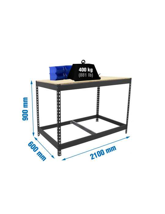 Banco trabajo 900x2100x600 SIMONWORK BASIC 1 902160-1 ANTRACITA/MADERA marca SIMONRACK