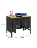 Banco trabajo 842x910x610 SIMONWORK BT0 CABINET 900 ANTRACITA/MADERA marca SIMONRACK