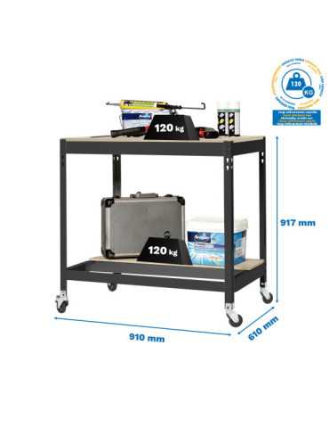 Banco trabajo 917x910x610 SIMONWORK MOBILE BT0 900 ANTRACITA/MADERA marca SIMONRACK