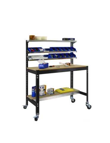 Banco trabajo 1520x1210x610 SIMONWORK MOBILE BT1 1200 ANTRACITA/MADERA marca SIMONRACK