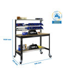 Banco trabajo 1520x910x610 SIMONWORK MOBILE BT1 900 ANTRACITA/MADERA marca SIMONRACK