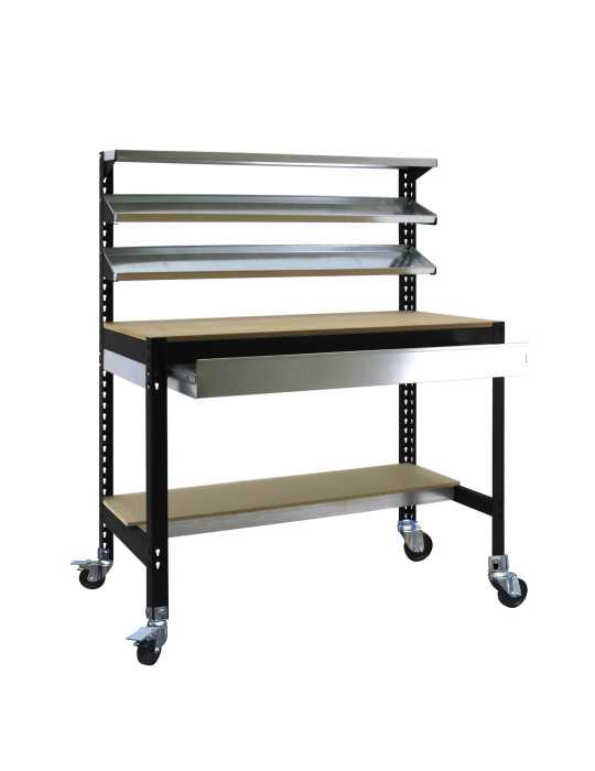 Banco trabajo 1520x1510x760 SIMONWORK MOBILE BT1 BOX 1500 ANTRACITA/MADERA marca SIMONRACK