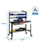 Banco trabajo 1520x910x610 SIMONWORK MOBILE BT1 BOX 900 ANTRACITA/MADERA marca SIMONRACK