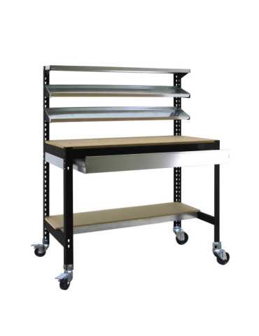 Banco trabajo 1520x910x610 SIMONWORK MOBILE BT1 BOX 900 ANTRACITA/MADERA marca SIMONRACK 2