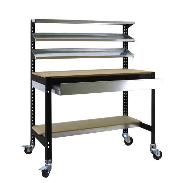Banco trabajo 1520x910x610 SIMONWORK MOBILE BT1 BOX 900 ANTRACITA/MADERA marca SIMONRACK