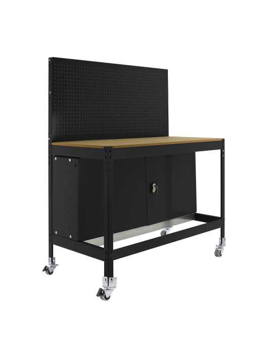 Banco trabajo 1520x910x610 SIMONWORK MOBILE BT2 CABINET 900 ANTRACITA/MADERA marca SIMONRACK