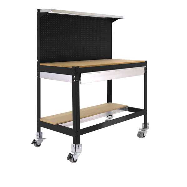 Banco trabajo 1520x910x610 SIMONWORK MOBILE BT3 BOX 900 ANTRACITA/MADERA marca SIMONRACK