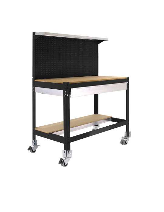 Banco trabajo 1520x910x610 SIMONWORK MOBILE BT3 BOX 900 ANTRACITA/MADERA marca SIMONRACK