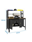Banco trabajo 1445x910x760 SIMONWORK BT4 CABINET 900 ANTRACITA/MADERA marca SIMONRACK