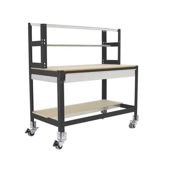 Banco trabajo 1520x1510x760 SIMONWORK MOBILE BT4 BOX 1500 ANTRACITA/MADERA marca SIMONRACK