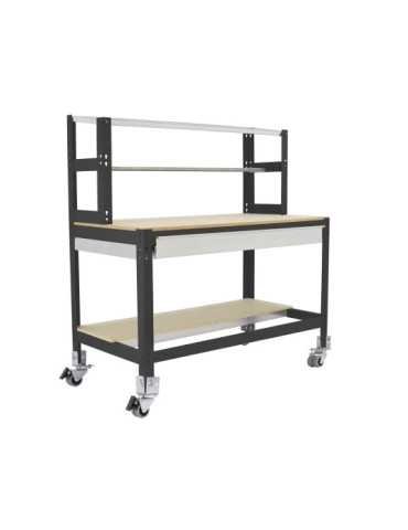 Banco trabajo 1520x910x760 SIMONWORK MOBILE BT4 BOX 900 ANTRACITA/MADERA marca SIMONRACK 2