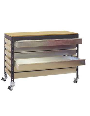 Banco trabajo 917x1510x760 SIMONWORK MOBILE BT5 BOX6 1500 ANTRACITA/MADERA marca SIMONRACK