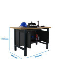 Banco trabajo 865x1800x750 SIMONWORK BT6 MDF CABINET 1800 ANTRACITA/MADERA marca SIMONRACK