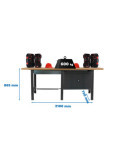Banco trabajo 865x2100x750 SIMONWORK BT6 MDF TANDEM 1BOX 1CAB 2100 ANTRA/MADE marca SIMONRACK