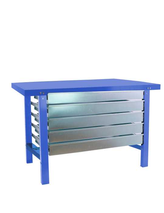 Banco trabajo 830x1200x730 SIMONWORK BT6 METAL 5BOX 1200x735 AZUL marca SIMONRACK