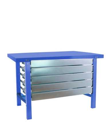 Banco trabajo 830x1500x730 SIMONWORK BT6 METAL 5BOX 1500x735 AZUL marca SIMONRACK 2