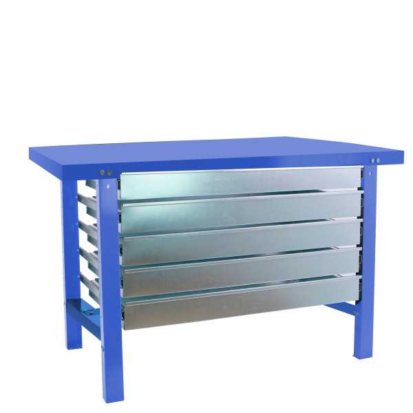 Banco trabajo 830x1800x730 SIMONWORK BT6 METAL 5BOX 1800x735 AZUL marca SIMONRACK